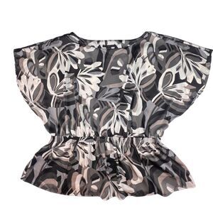 Apostrophe Top 24 Abstract Flowy Artsy Design Dolman Sleeve Boho Chic Blouse